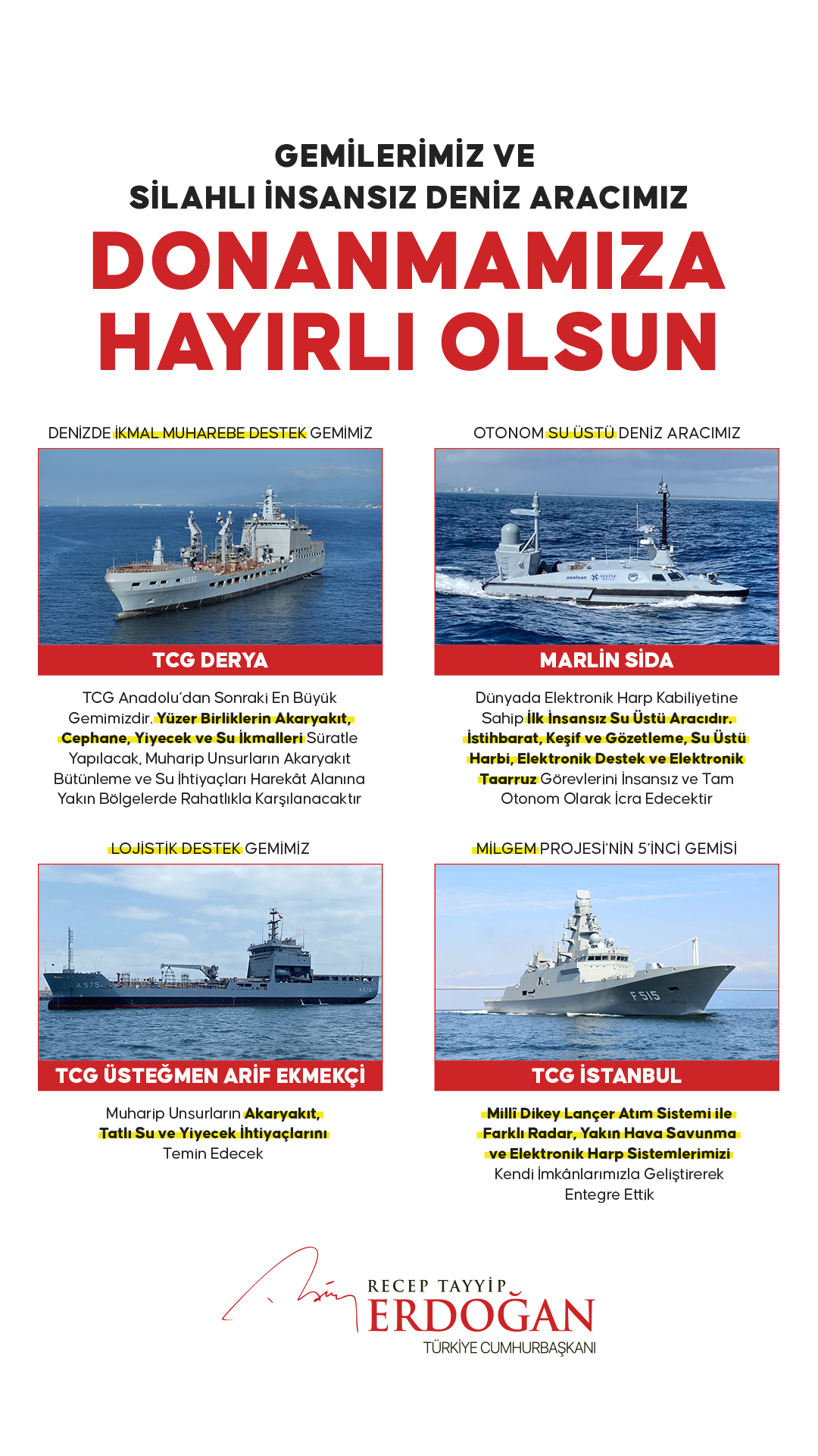 Türk Deniz Kuvvetleri'ne Yeni Gemiler ve Araçlar Teslim Edildi