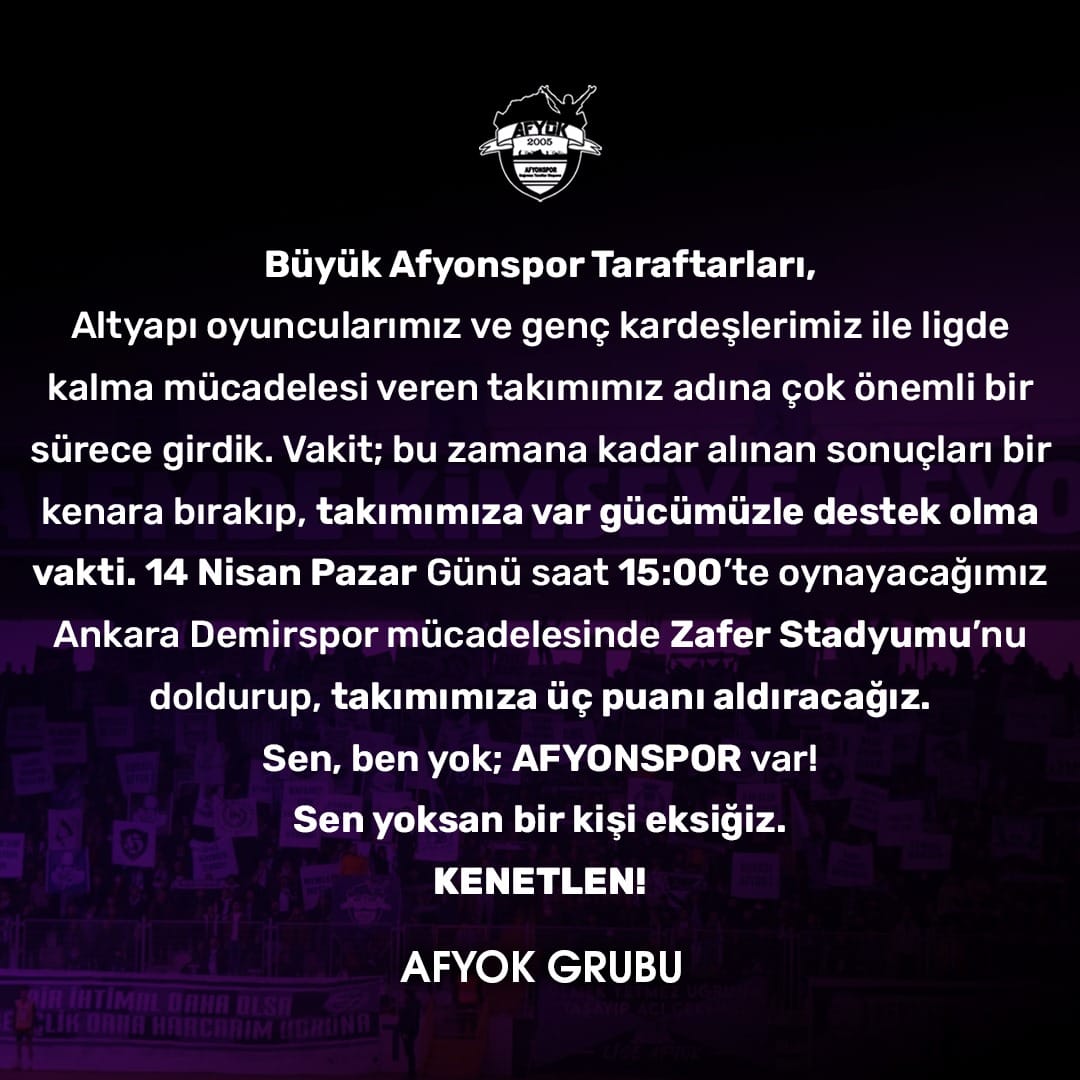 Afyonspor Taraftarları Birlikte Ligde Kalma Mücadelesinde! #SadıkTaraftarlar #BirlikBeraberlik