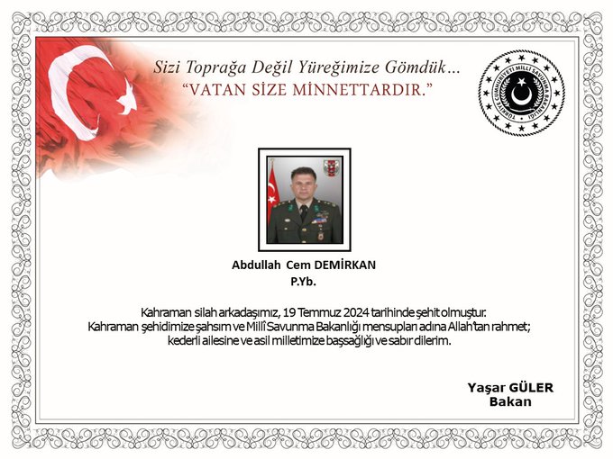 AK Parti Milletvekili Ali Özkaya'dan Taziye Mesajı